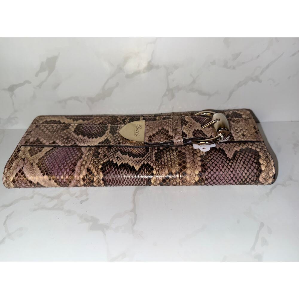 Gucci Python Continental Wallet with Horsebit Det… - image 4